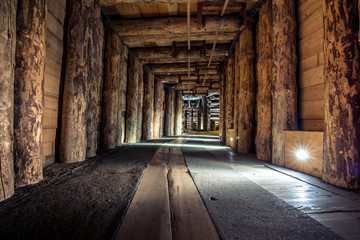 Naklejka premium Underground Wieliczka Salt Mine (13th century), one of the world's oldest salt mines, near Krakow, Poland 