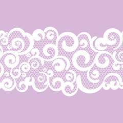 vector background with beautiful lace, white and lilac color