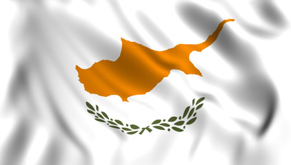 flag cyprus waving in the wind - obrazy, fototapety, plakaty