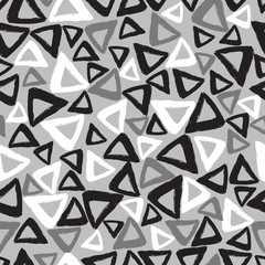 Triangles drawn hand seamless pattern