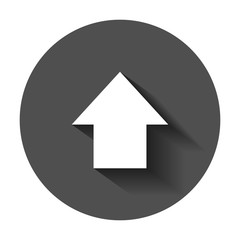 Arrow icon. Vector illustration with long shadow. Business concept arrow flat pictogram.