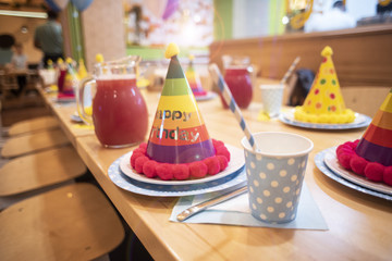 Attributes of children's holiday. Children's birthday party.