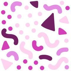 Abstract pattern with simple shapes in pink colors.