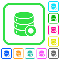 Database macro record vivid colored flat icons