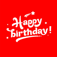 Happy birthday logo on red background
