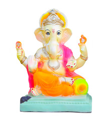 Ganesha Hindu God, Ganesha Idol isolated on white background
