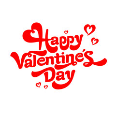 Happy Valentines Day Hand Drawing Vector Lettering card.	