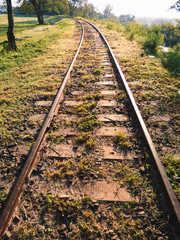 Obraz premium Abandoned train tracks in Paso de los Libres, Argentina