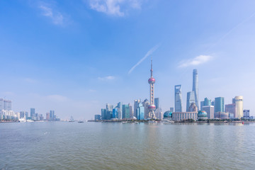 city skyline in shanghai