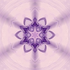 Violet fractal watercolor art. Flower or kaleidoscope bright mandala. Abstract background template for textile and printed matter. Creative pattern for decoration design production. Artistic wallpaper