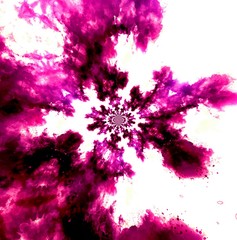 Pink or purple fractal art. Abstract background template for flyer, poster, banner, invitation, cards and printed matter. Creative pattern for decoration design production. Artistic painting wallpaper