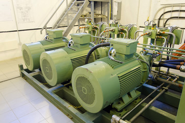 Electric motors for hydraulic pressure construction machinery - obrazy, fototapety, plakaty