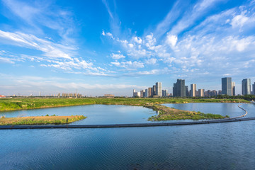 Fototapeta premium city skyline in hangzhou china