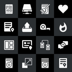 Filled interface 16 vector icons set. 16 icons page symbol for your web site design. logo, app, ui, illustration, eps10