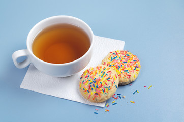 Tea and sweet cookies
