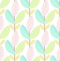 Floral seamless pattern. Hand drawn creative plant. Colorful artistic background. Abstract herb. It can be used for cover, card, fabric, wrapping, wallpaper, other interior decor. Vector, eps10