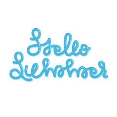 Fototapeta premium Hello summer. Creative hand drawn lettering in form of long balloons. Summertime. Season of rest and travel. Beach party. It can be used for poster, banner, card, invitation, sale. Vector, eps10