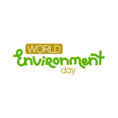 World environment day. Creative hand drawn lettering. Save nature. Eco friendly design. It can be used for banner, poster, invitation, card, brochure. Vector illustration, eps10