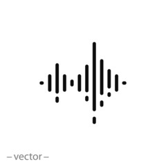 sound icon, line sign - vector illustration eps10