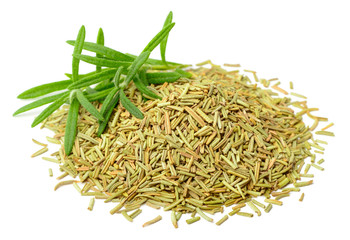 dried rosemary leaves isolated on white