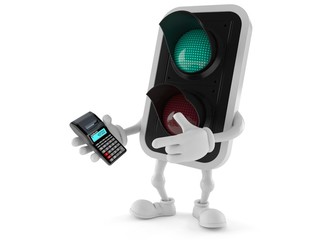 Green traffic light character using calculator