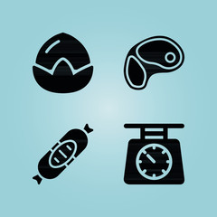 Filled food 4 vector icons set. 4 icons page symbol for your web site design. logo, app, ui, illustration, eps10
