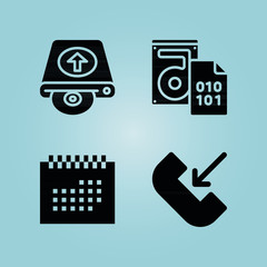 Filled interface 4 vector icons set. 4 icons page symbol for your web site design. logo, app, ui, illustration, eps10