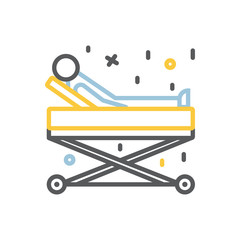 Sick person on a gurney icon