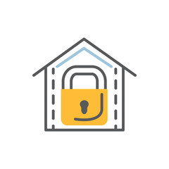Lock icon flat and line modern vector