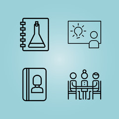 Outline business 4 vector icons set. 4 icons page symbol for your web site design. logo, app, ui, illustration, eps10