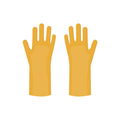 Latex gloves cartoon illustration .Glove icon. Dish wash gloves.