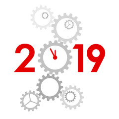 New Year 2019 concept - clock