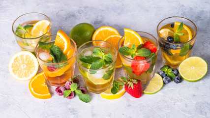 Lemonade drink assortment. 
