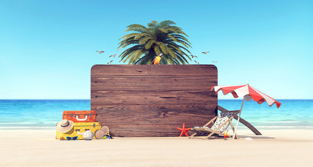 Summer time holiday background 3D Rendering