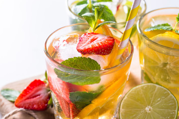 Cold summer drink assortment. 