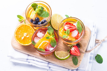 Cold summer drink assortment. 