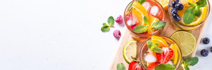 Cold summer drink assortment. 