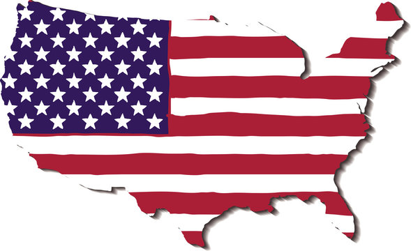 USA Flag in the form of maps of the United States
