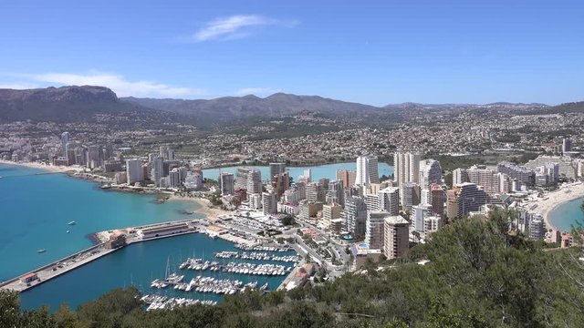 View over the spanish town Calp/Calpe, Valencia, Spain.