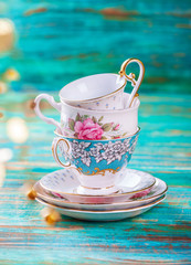 Beautiful shabby chic antique cups