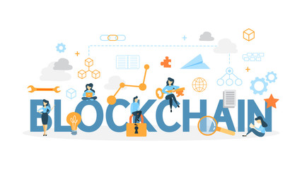 Blockchain concept illustration.