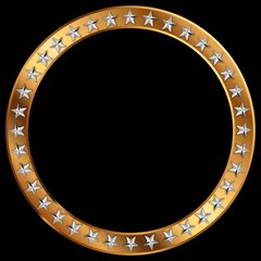 Obraz premium Circulo com estrelas prateadas