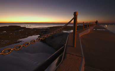 Beautiful Morning sunrise across Dee Why Rock Pool