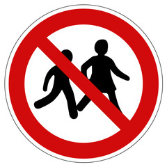 Verbotszeichen Kinder verboten P036 nach DIN 7010 - obrazy, fototapety, plakaty