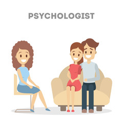 Couple at psychologist.