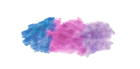 Abstract texture brush ink background aquarel watercolor splash hand paint on white background