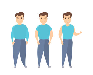 Fototapeta premium Man slimming set.