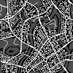 Abstract city map seamless pattern.