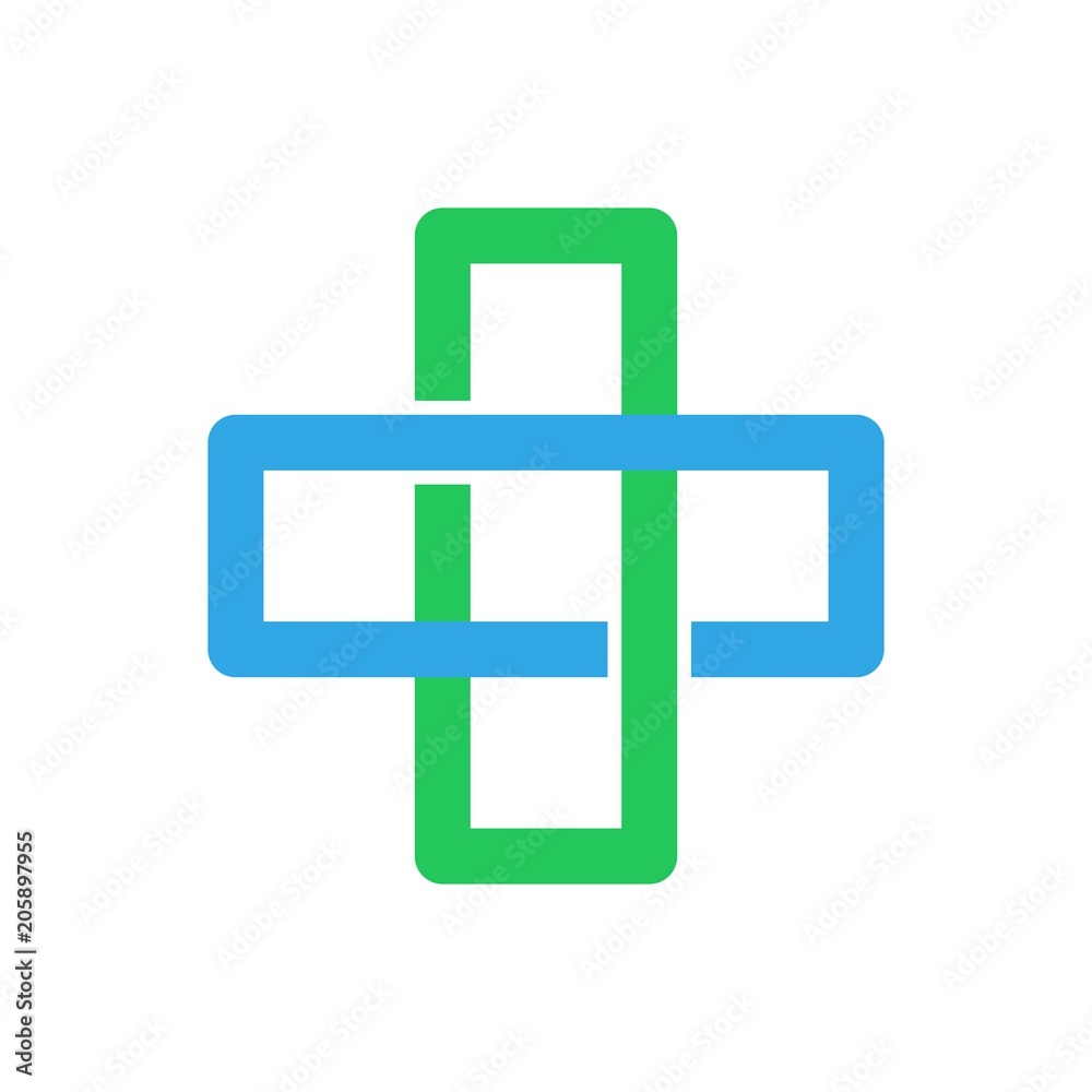 Poster cross logo. medical icon. healthcare symbol. vector 08.