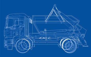 Garbage truck concept. Vector